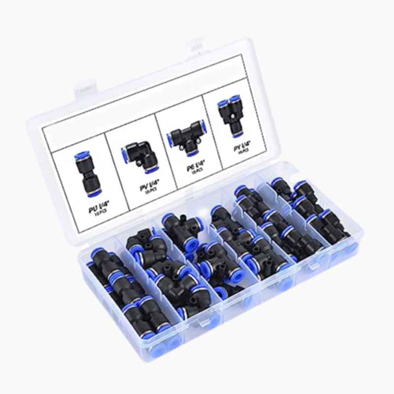 🥳2026 HOT SALE🥳💞50K+ SOLD! 🔧💨 50% OFF! 1/4" Pneumatic Fittings Kit – push-to-connect, 360° swivel, no tools needed. Durable nylon for air hose & compressor. 40/60 pcs! 🛠️✅
