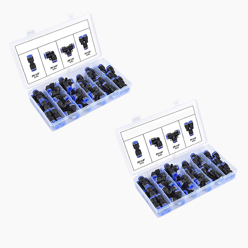 🥳2026 HOT SALE🥳💞50K+ SOLD! 🔧💨 50% OFF! 1/4" Pneumatic Fittings Kit – push-to-connect, 360° swivel, no tools needed. Durable nylon for air hose & compressor. 40/60 pcs! 🛠️✅