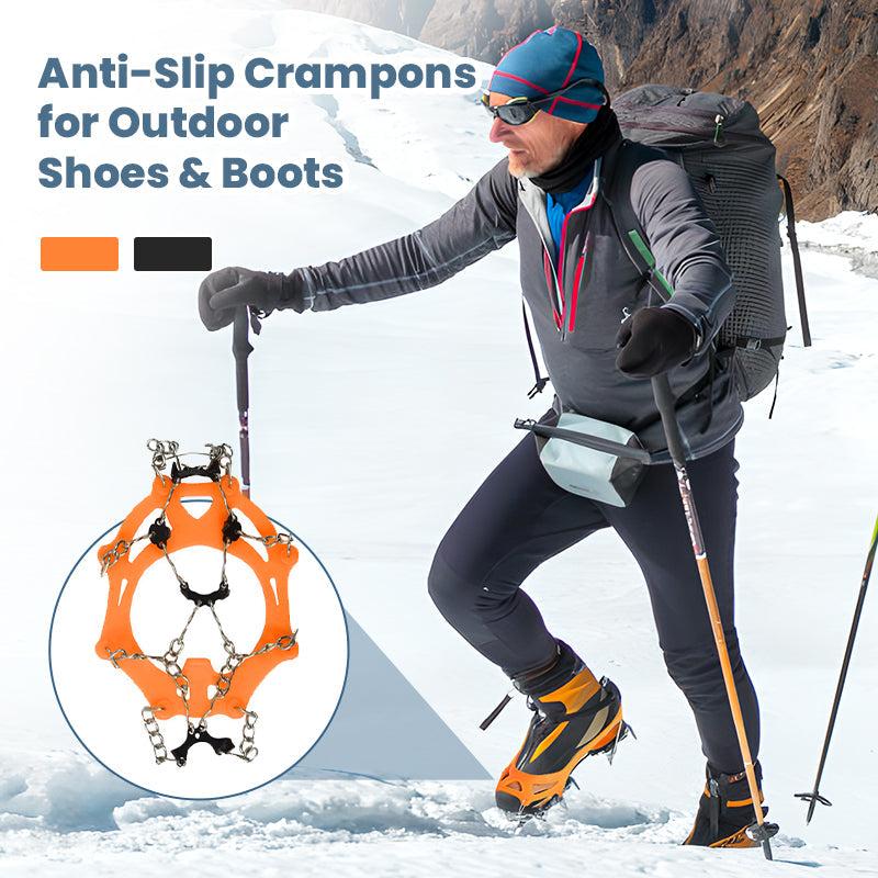 🥳2026 HOT SALE🥳💞50K+ SOLD! 🥾❄️ 50% OFF! Anti-Slip Crampons for Shoes & Boots – ice grips with spikes for hiking, walking & winter traction. Stay safe on snow & ice! 🏔️🛡️