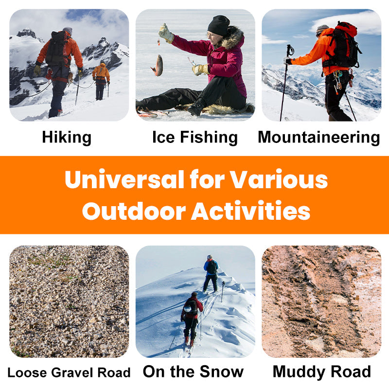 🥳2026 HOT SALE🥳💞50K+ SOLD! 🥾❄️ 50% OFF! Anti-Slip Crampons for Shoes & Boots – ice grips with spikes for hiking, walking & winter traction. Stay safe on snow & ice! 🏔️🛡️