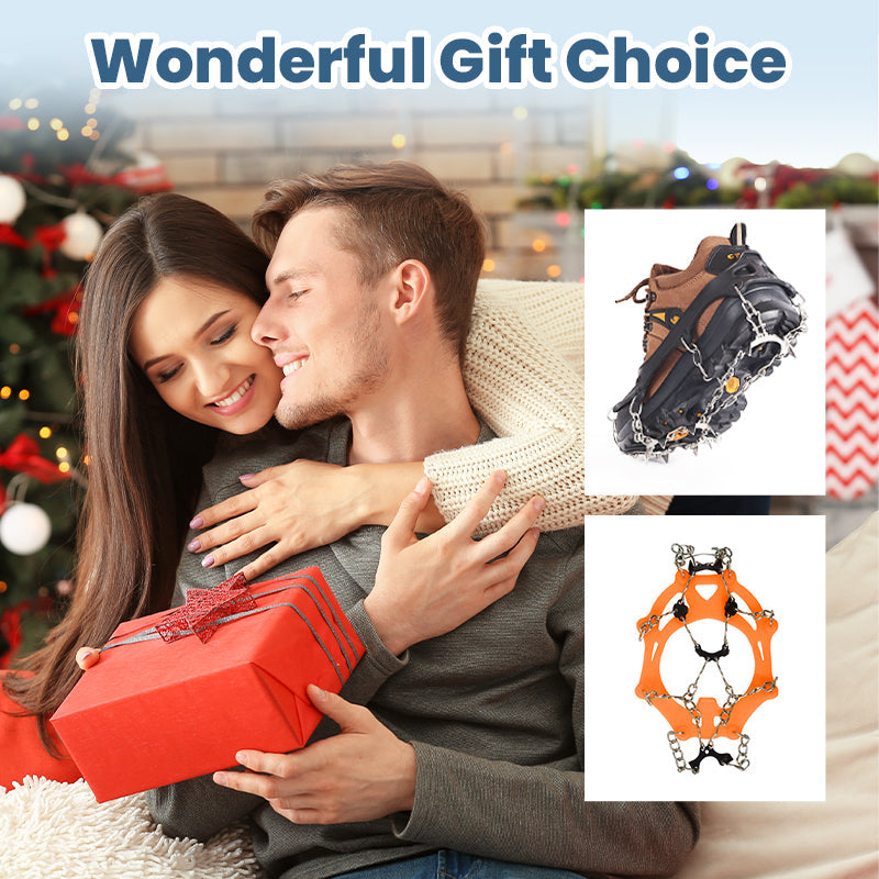 🥳2026 HOT SALE🥳💞50K+ SOLD! 🥾❄️ 50% OFF! Anti-Slip Crampons for Shoes & Boots – ice grips with spikes for hiking, walking & winter traction. Stay safe on snow & ice! 🏔️🛡️