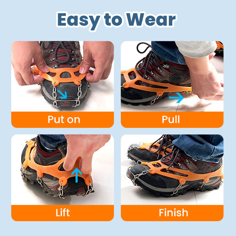 🥳2026 HOT SALE🥳💞50K+ SOLD! 🥾❄️ 50% OFF! Anti-Slip Crampons for Shoes & Boots – ice grips with spikes for hiking, walking & winter traction. Stay safe on snow & ice! 🏔️🛡️
