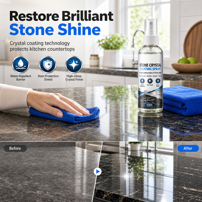 🥳2026 HOT SALE🥳💞50K+ SOLD! ✨🪨 50% OFF! Stone Nanocrystal Plating Spray – restores shine, seals & protects marble, granite & quartz. Water-repellent, easy 3-step application! 🛡️💎