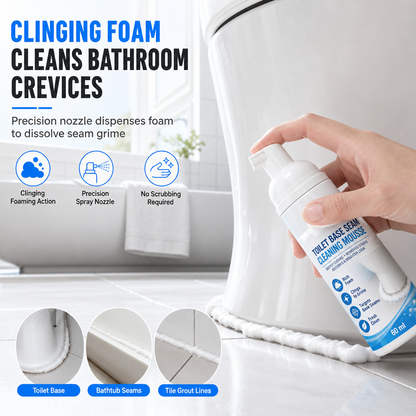 🥳2026 HOT SALE🥳💞50K+ SOLD! 🚽💨 50% OFF! Toilet Base Seam Cleaning Mousse – clinging foam penetrates deep crevices, dissolves grime without scrubbing. Instant visible results! 🧼✅