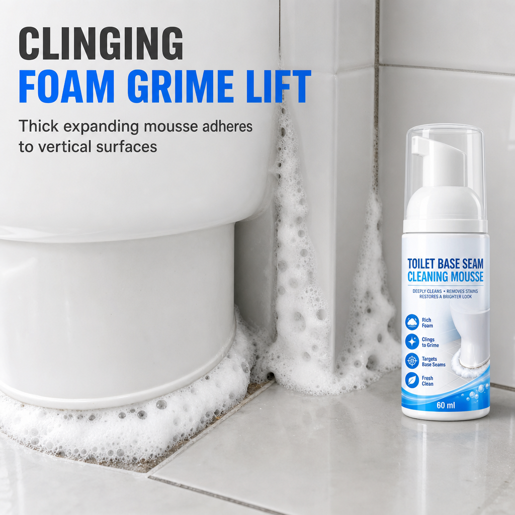 🥳2026 HOT SALE🥳💞50K+ SOLD! 🚽💨 50% OFF! Toilet Base Seam Cleaning Mousse – clinging foam penetrates deep crevices, dissolves grime without scrubbing. Instant visible results! 🧼✅