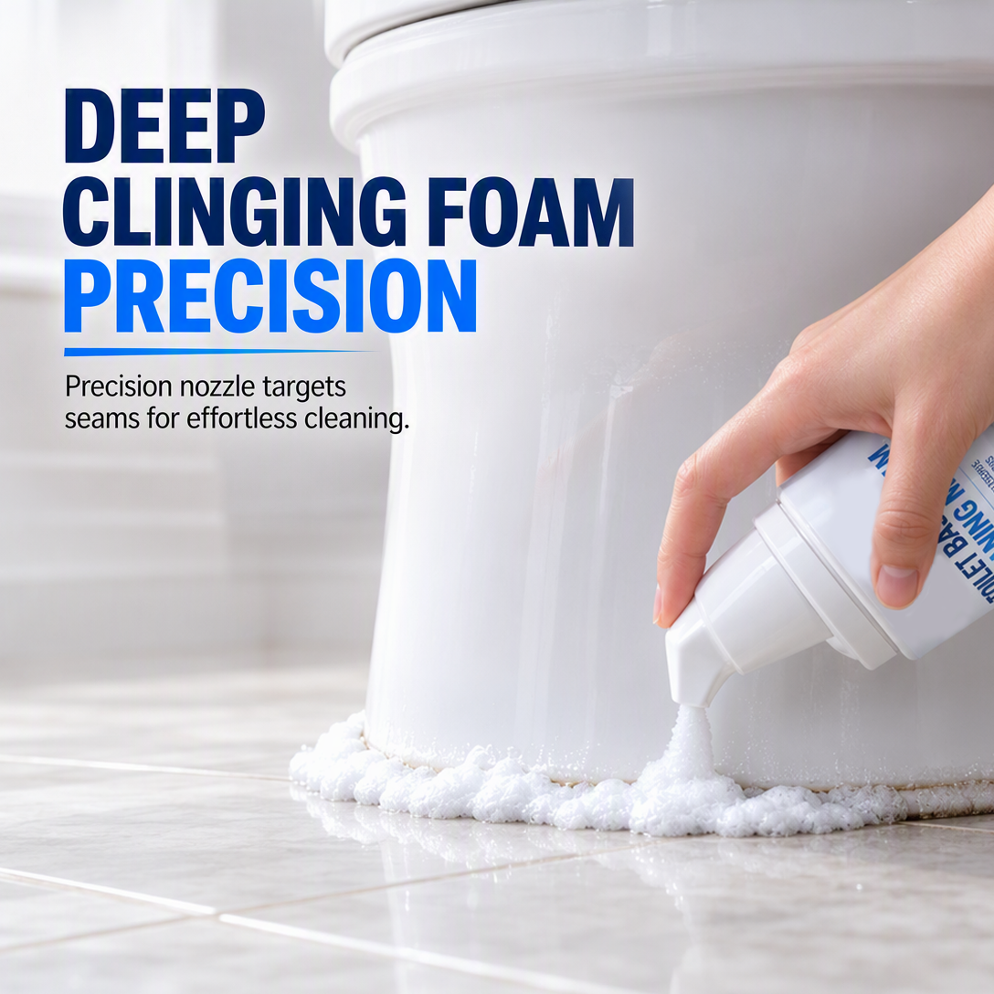 🥳2026 HOT SALE🥳💞50K+ SOLD! 🚽💨 50% OFF! Toilet Base Seam Cleaning Mousse – clinging foam penetrates deep crevices, dissolves grime without scrubbing. Instant visible results! 🧼✅