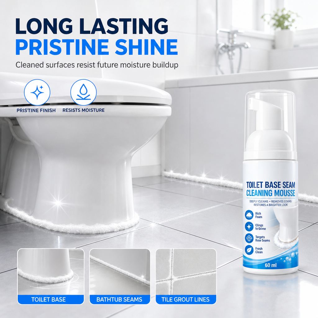 🥳2026 HOT SALE🥳💞50K+ SOLD! 🚽💨 50% OFF! Toilet Base Seam Cleaning Mousse – clinging foam penetrates deep crevices, dissolves grime without scrubbing. Instant visible results! 🧼✅