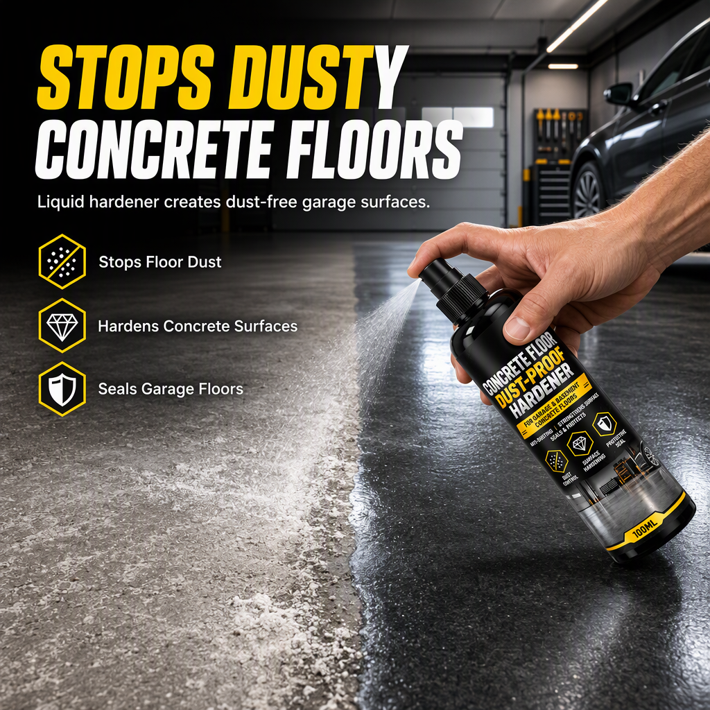 🥳2026 HOT SALE🥳💞50K+ SOLD! 🏠🧱 50% OFF! Garage Cement Floor Dusting Hardener – seals & hardens concrete, stops dust for good. Simple 3-step application! 🛡️💪