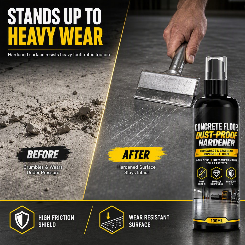🥳2026 HOT SALE🥳💞50K+ SOLD! 🏠🧱 50% OFF! Garage Cement Floor Dusting Hardener – seals & hardens concrete, stops dust for good. Simple 3-step application! 🛡️💪