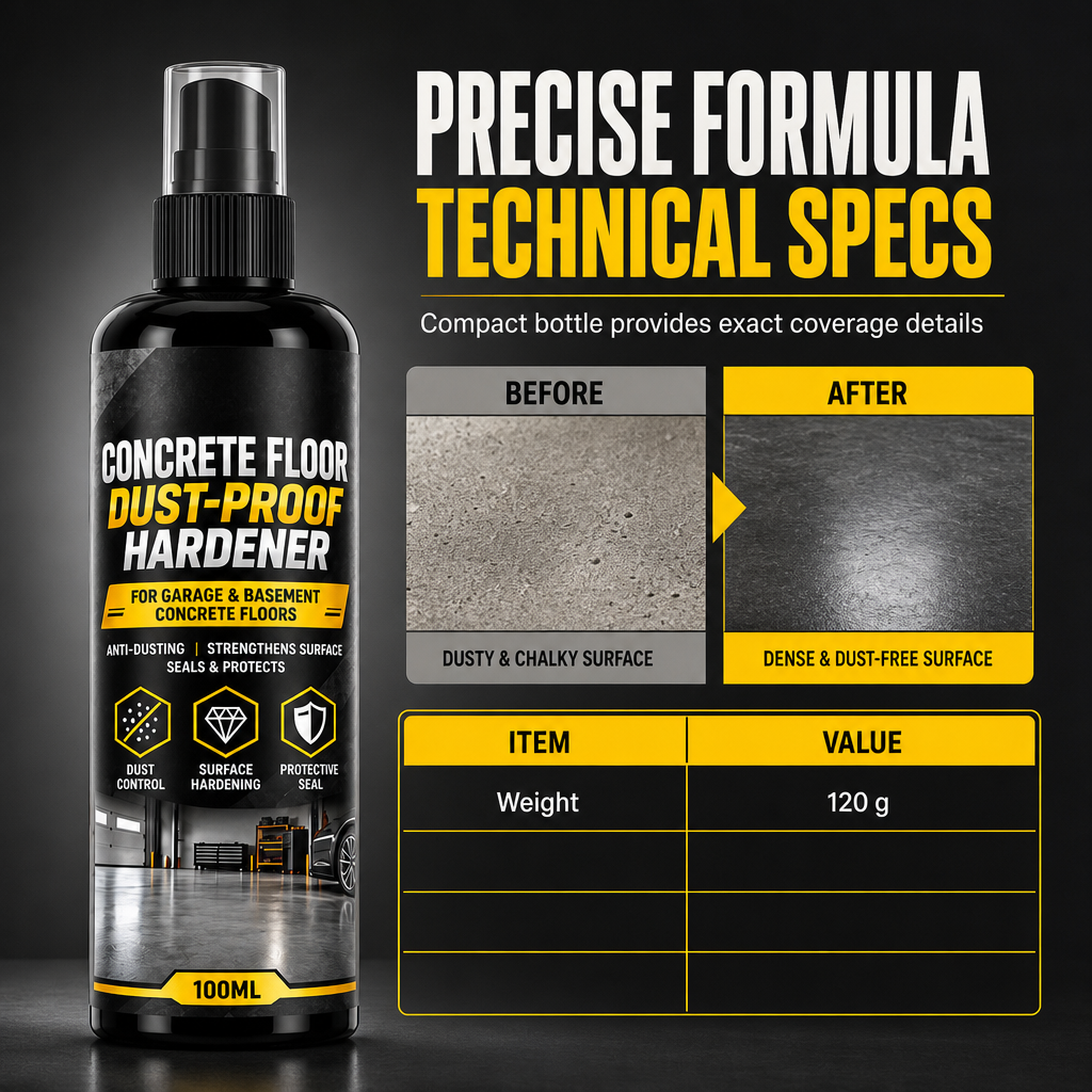🥳2026 HOT SALE🥳💞50K+ SOLD! 🏠🧱 50% OFF! Garage Cement Floor Dusting Hardener – seals & hardens concrete, stops dust for good. Simple 3-step application! 🛡️💪