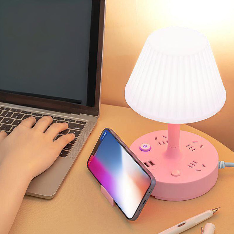 🥳2026 HOT SALE🥳💞50K+ SOLD! 💡🔌 50% OFF! Table Lamp with USB Port & Outlet – 3 light modes, 2 USB ports, AC outlet & phone holder. Charge & light up your desk! 🛡️✅