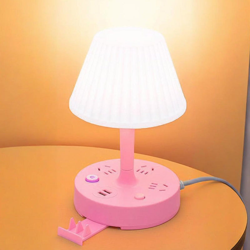 🥳2026 HOT SALE🥳💞50K+ SOLD! 💡🔌 50% OFF! Table Lamp with USB Port & Outlet – 3 light modes, 2 USB ports, AC outlet & phone holder. Charge & light up your desk! 🛡️✅