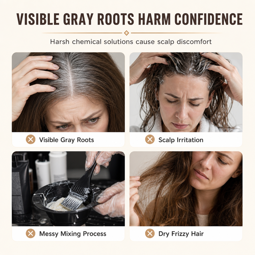 🥳2026 HOT SALE🥳💞50K+ SOLD! 🧴✨ 50% OFF! Hair Dye Shampoo – herbal ginger & ginseng, 15-min salon color, easy wet application. Covers gray, 3 shades! 💇‍♀️💚