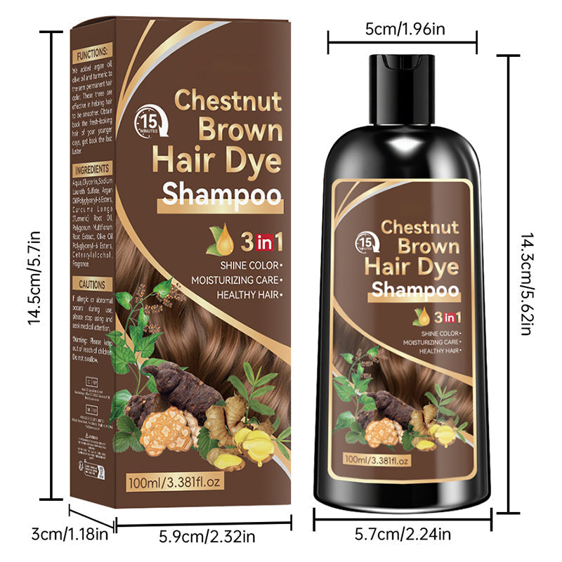 🥳2026 HOT SALE🥳💞50K+ SOLD! 🧴✨ 50% OFF! Hair Dye Shampoo – herbal ginger & ginseng, 15-min salon color, easy wet application. Covers gray, 3 shades! 💇‍♀️💚