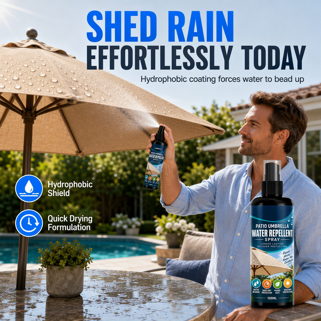 🥳2026 HOT SALE🥳💞50K+ SOLD! ☔💧 50% OFF! Outdoor Sunshade Umbrella Waterproof Spray – restores waterproof barrier, stops leaks & mould, invisible coating. Keep patio dry! 🛡️✅