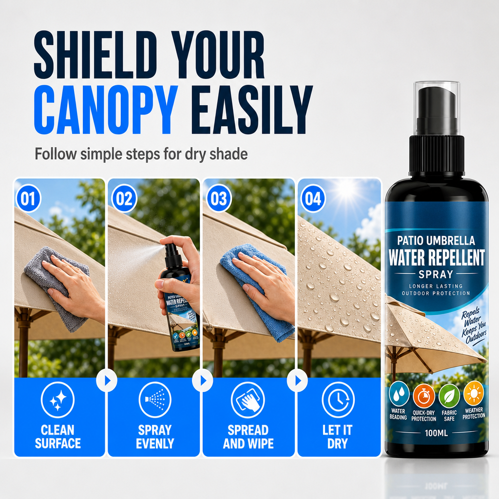 🥳2026 HOT SALE🥳💞50K+ SOLD! ☔💧 50% OFF! Outdoor Sunshade Umbrella Waterproof Spray – restores waterproof barrier, stops leaks & mould, invisible coating. Keep patio dry! 🛡️✅
