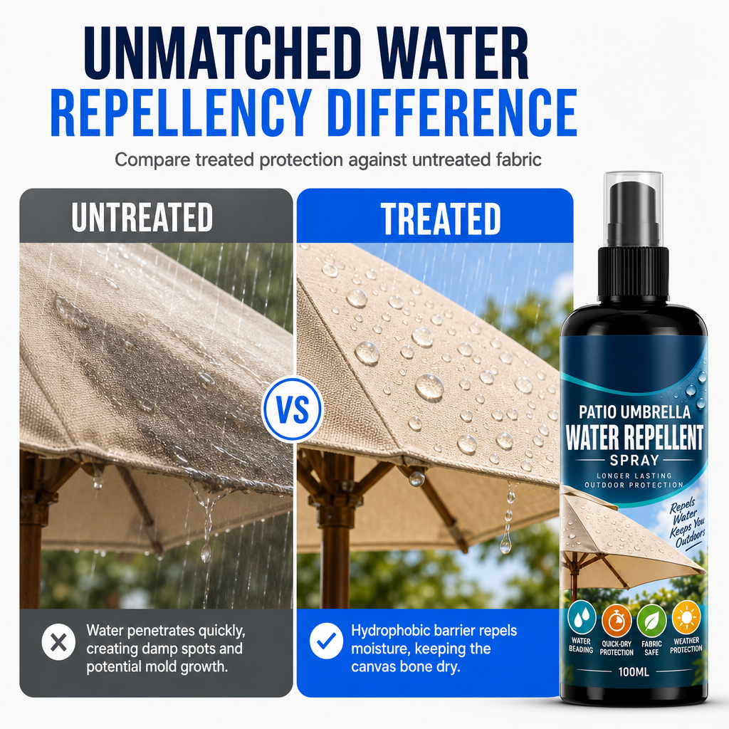 🥳2026 HOT SALE🥳💞50K+ SOLD! ☔💧 50% OFF! Outdoor Sunshade Umbrella Waterproof Spray – restores waterproof barrier, stops leaks & mould, invisible coating. Keep patio dry! 🛡️✅