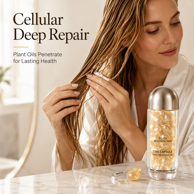 🥳2026 HOT SALE🥳💞50K+ SOLD! 💧✨ 50% OFF! Repair Shine Hair Oil Capsules – deep repair, mirror shine, non-greasy. 30 capsules for salon-glossy hair anywhere! 🛡️💚