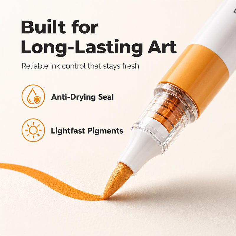 🥳2026 HOT SALE🥳💞50K+ SOLD! 🎨✨ 50% OFF! Soft Brush Tip Acrylic Markers – smooth ink flow, vibrant colors & dual-line control. Works on glass, plastic & cardstock. Ideal for crafts! 🛡️✅