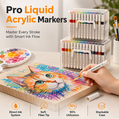 🥳2026 HOT SALE🥳💞50K+ SOLD! 🎨✨ 50% OFF! Soft Brush Tip Acrylic Markers – smooth ink flow, vibrant colors & dual-line control. Works on glass, plastic & cardstock. Ideal for crafts! 🛡️✅