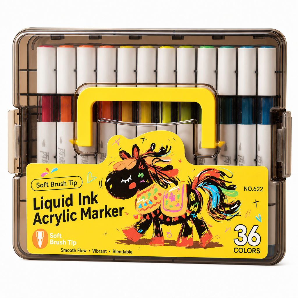 🥳2026 HOT SALE🥳💞50K+ SOLD! 🎨✨ 50% OFF! Soft Brush Tip Acrylic Markers – smooth ink flow, vibrant colors & dual-line control. Works on glass, plastic & cardstock. Ideal for crafts! 🛡️✅