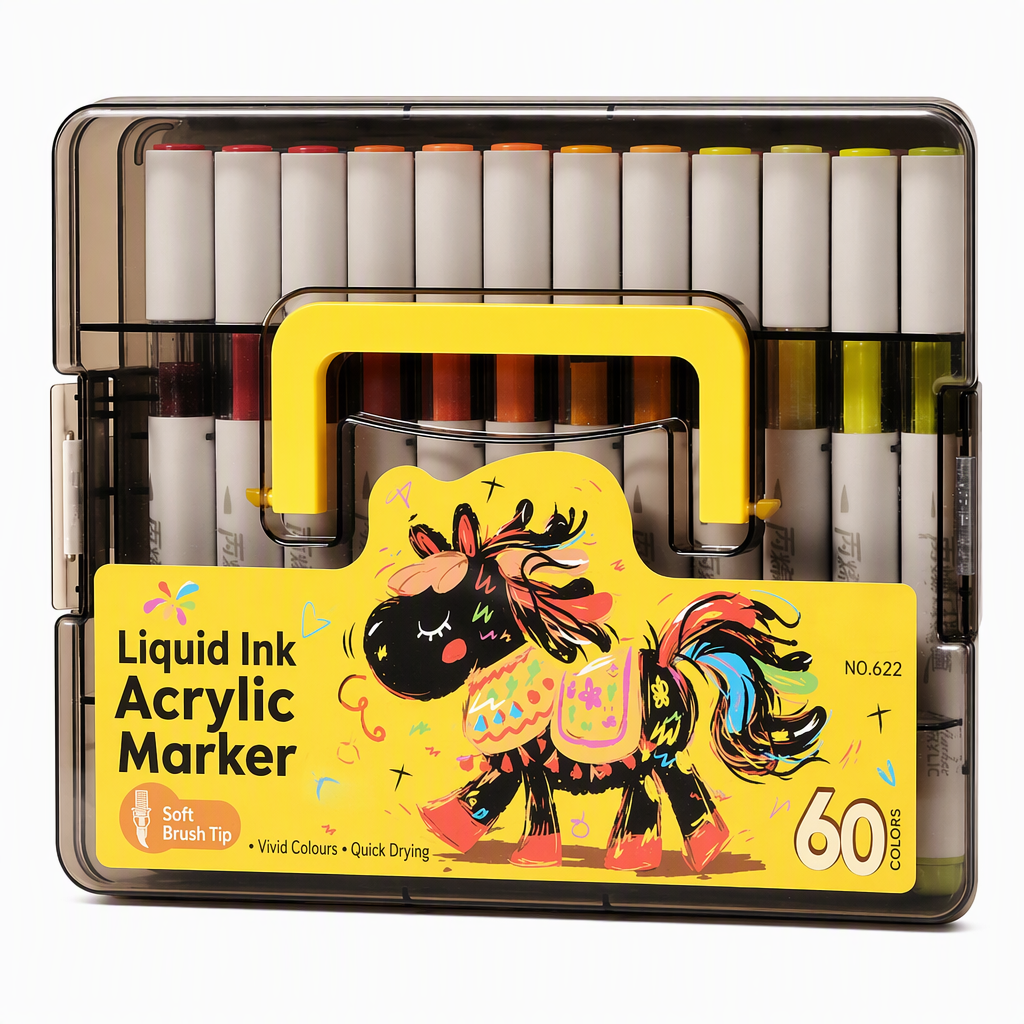 🥳2026 HOT SALE🥳💞50K+ SOLD! 🎨✨ 50% OFF! Soft Brush Tip Acrylic Markers – smooth ink flow, vibrant colors & dual-line control. Works on glass, plastic & cardstock. Ideal for crafts! 🛡️✅