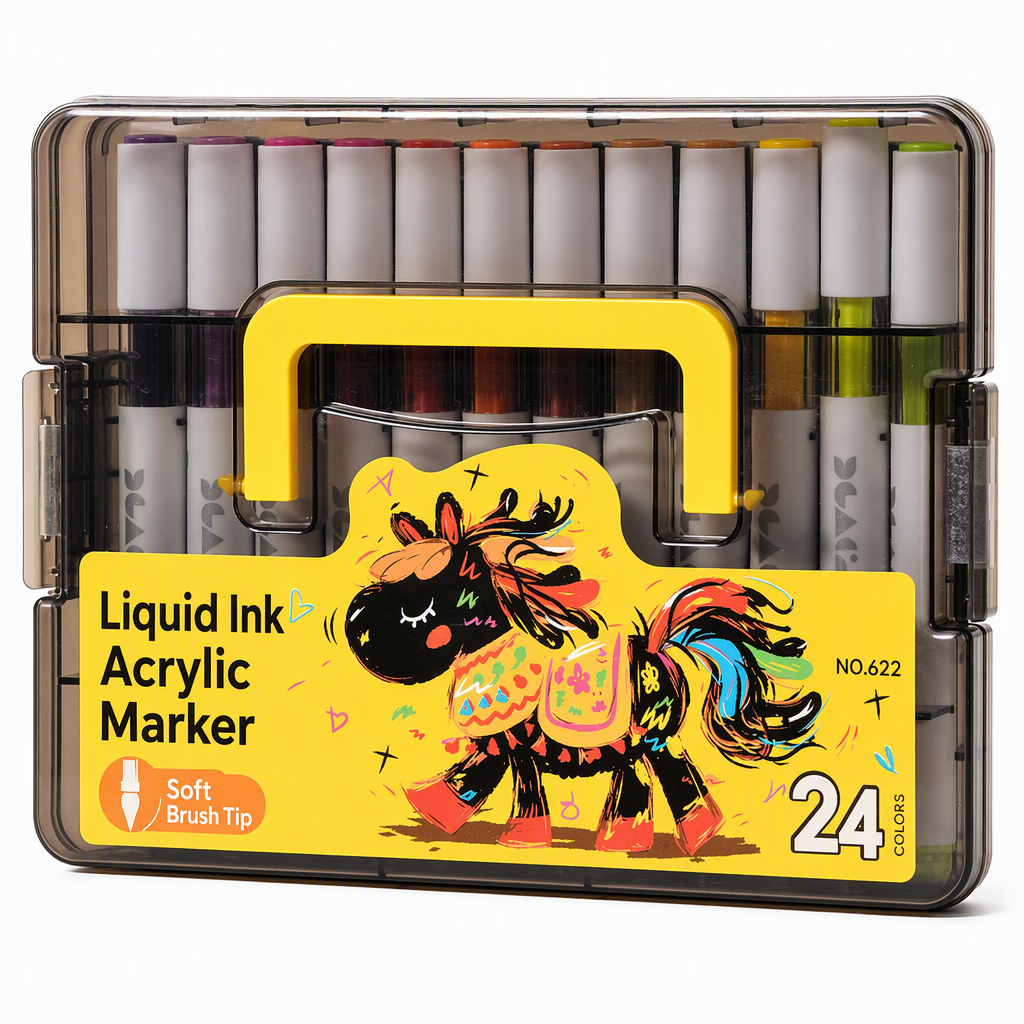 🥳2026 HOT SALE🥳💞50K+ SOLD! 🎨✨ 50% OFF! Soft Brush Tip Acrylic Markers – smooth ink flow, vibrant colors & dual-line control. Works on glass, plastic & cardstock. Ideal for crafts! 🛡️✅