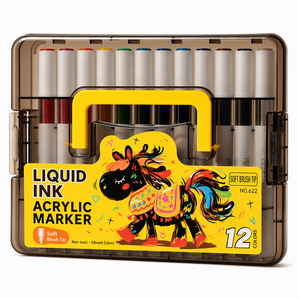 🥳2026 HOT SALE🥳💞50K+ SOLD! 🎨✨ 50% OFF! Soft Brush Tip Acrylic Markers – smooth ink flow, vibrant colors & dual-line control. Works on glass, plastic & cardstock. Ideal for crafts! 🛡️✅