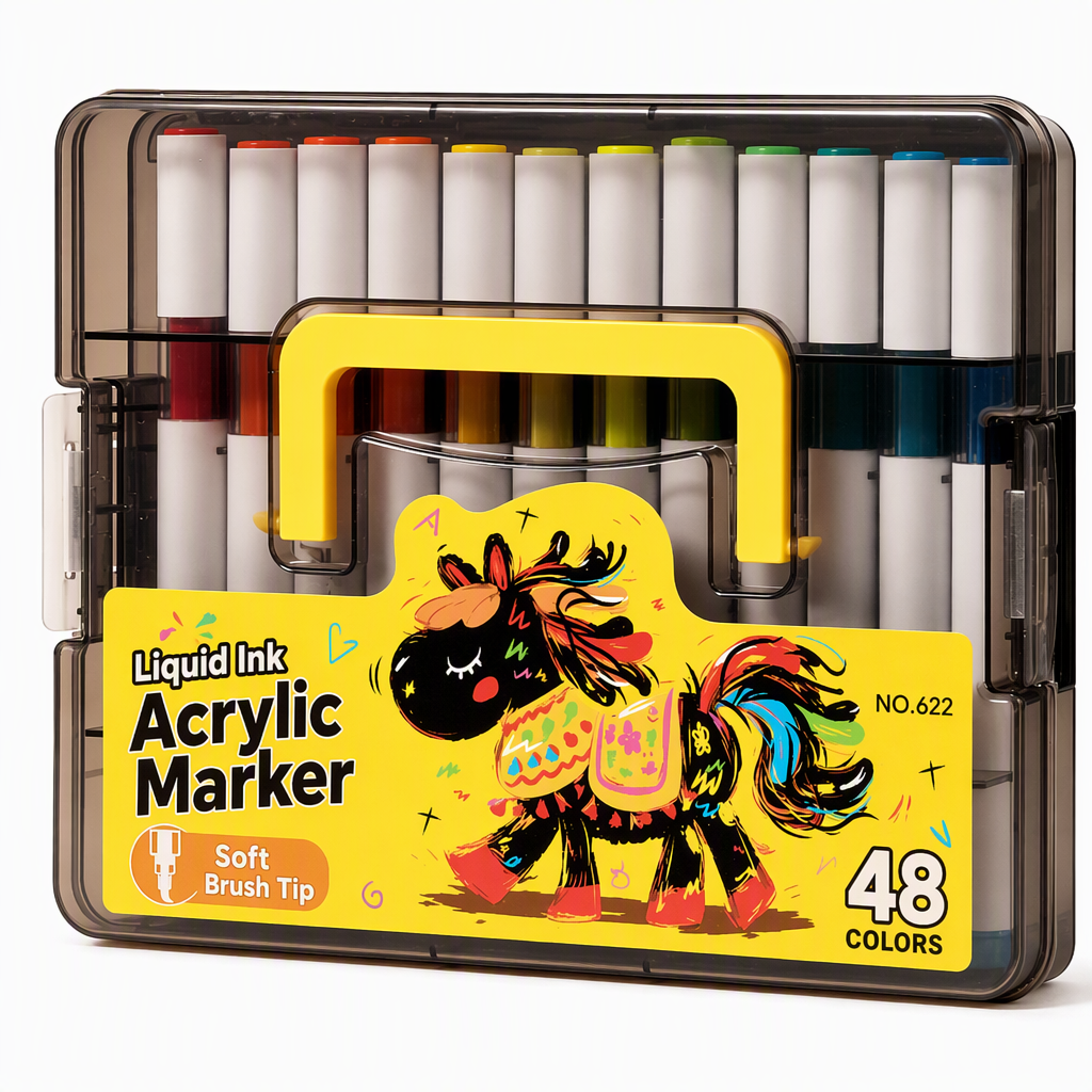 🥳2026 HOT SALE🥳💞50K+ SOLD! 🎨✨ 50% OFF! Soft Brush Tip Acrylic Markers – smooth ink flow, vibrant colors & dual-line control. Works on glass, plastic & cardstock. Ideal for crafts! 🛡️✅