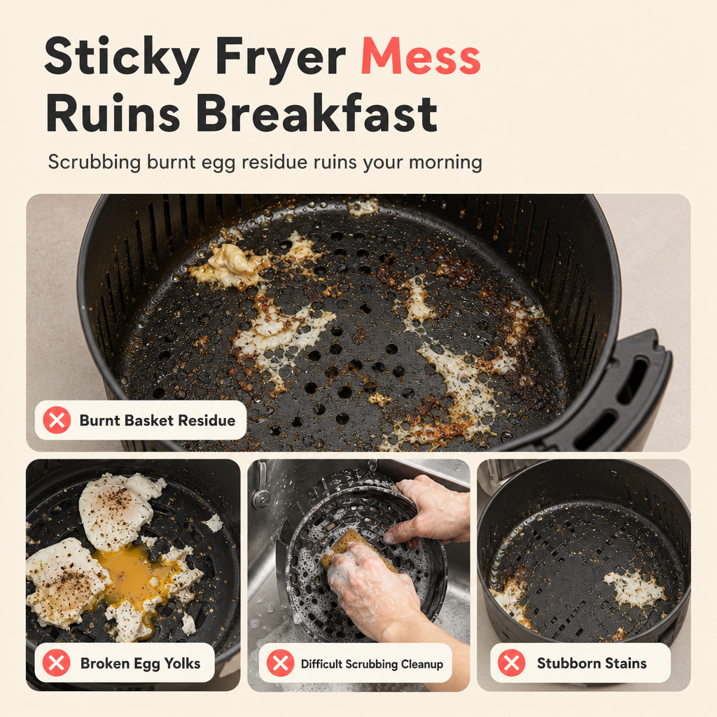 🥳2026 HOT SALE🥳💞50K+ SOLD! 🍳🥚 50% OFF! 3-Cavity Silicone Air Fryer Egg Mold – non-stick, food-grade, lift tab. Cook 3 eggs at once in air fryer, oven or steamer! 🛡️✅