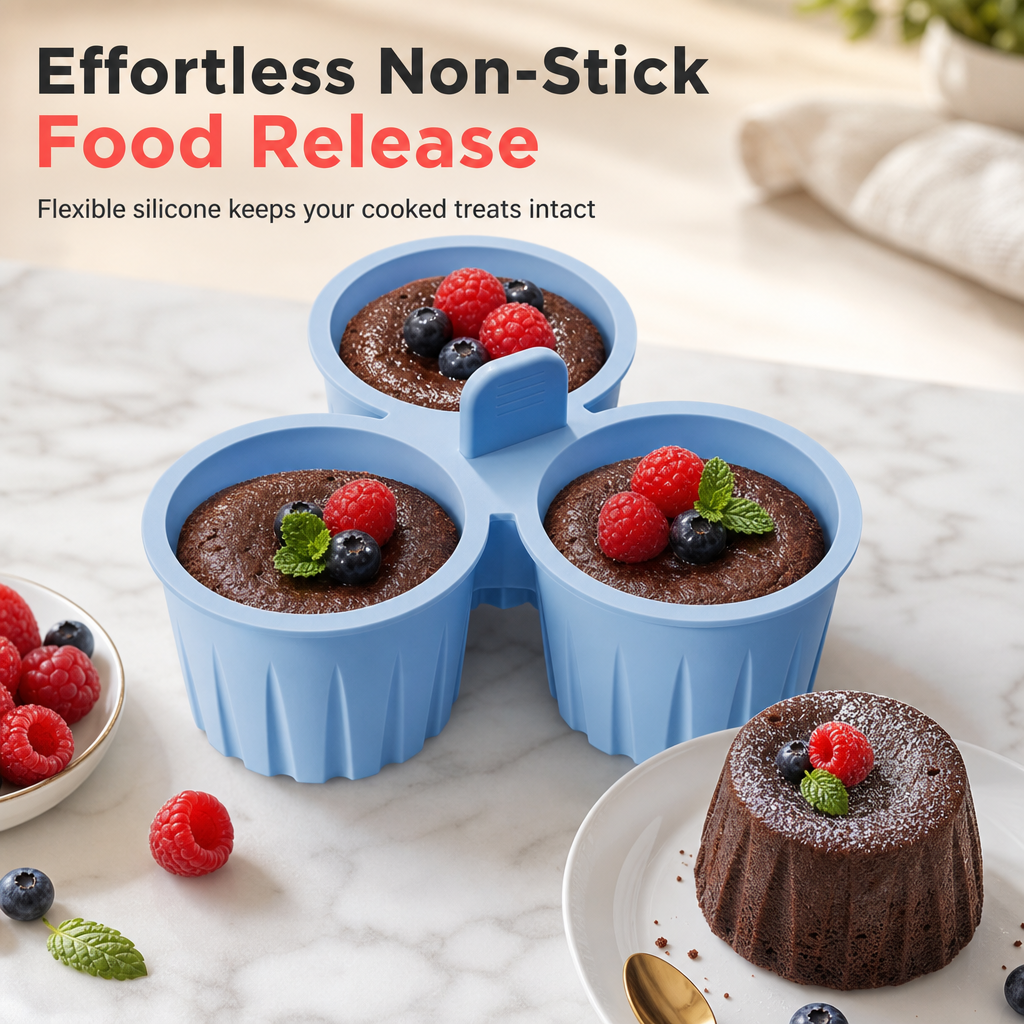 🥳2026 HOT SALE🥳💞50K+ SOLD! 🍳🥚 50% OFF! 3-Cavity Silicone Air Fryer Egg Mold – non-stick, food-grade, lift tab. Cook 3 eggs at once in air fryer, oven or steamer! 🛡️✅