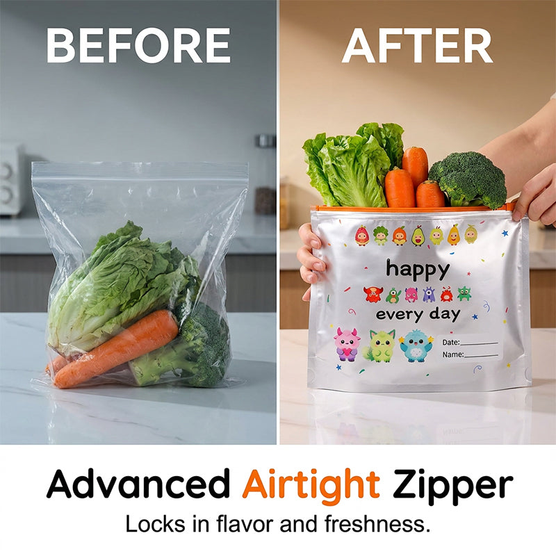 🥳2026 HOT SALE🥳💞50K+ SOLD! 🥡✨ 50% OFF! Reusable Aluminium Foil Storage Bags (10 Pcs) – airtight zip seal, freezer-safe, write-on label & stand-up base. Keep food fresh longer! 🧊💚