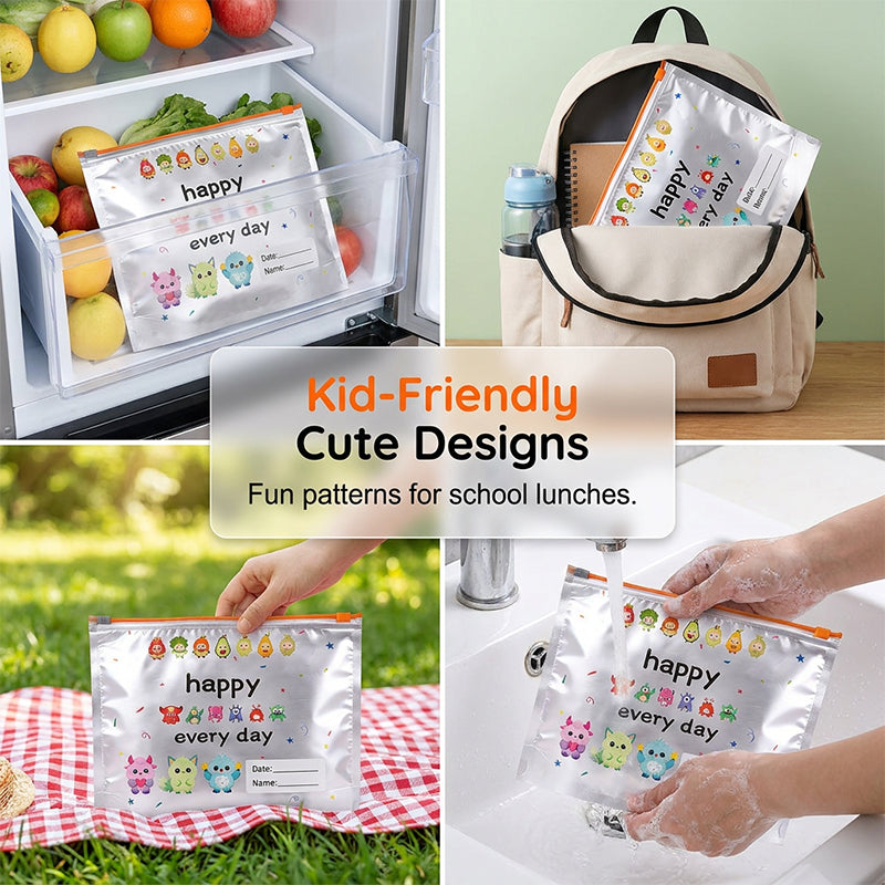 🥳2026 HOT SALE🥳💞50K+ SOLD! 🥡✨ 50% OFF! Reusable Aluminium Foil Storage Bags (10 Pcs) – airtight zip seal, freezer-safe, write-on label & stand-up base. Keep food fresh longer! 🧊💚