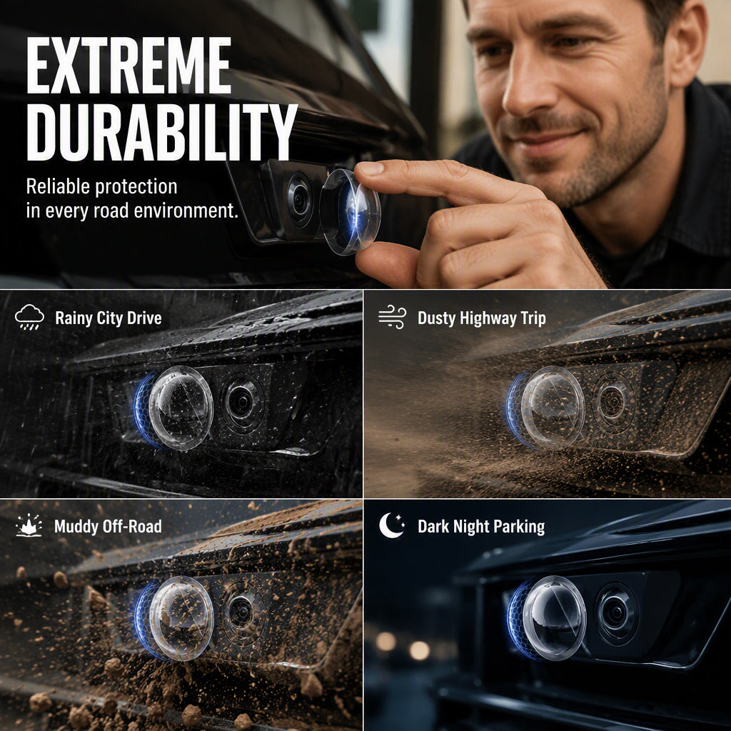 🥳2026 HOT SALE🥳💞50K+ SOLD! 🚗📷 50% OFF! Clear Car Camera Lens Cover – high-transparency acrylic, water-repellent, protects lens from dirt & scratches. Keep your reversing view clear! 🛡️✅