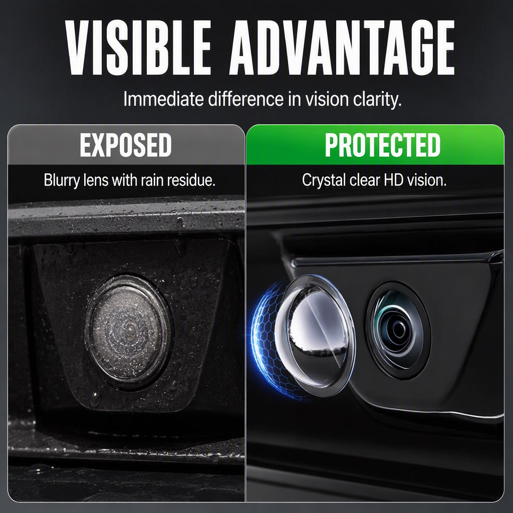 🥳2026 HOT SALE🥳💞50K+ SOLD! 🚗📷 50% OFF! Clear Car Camera Lens Cover – high-transparency acrylic, water-repellent, protects lens from dirt & scratches. Keep your reversing view clear! 🛡️✅