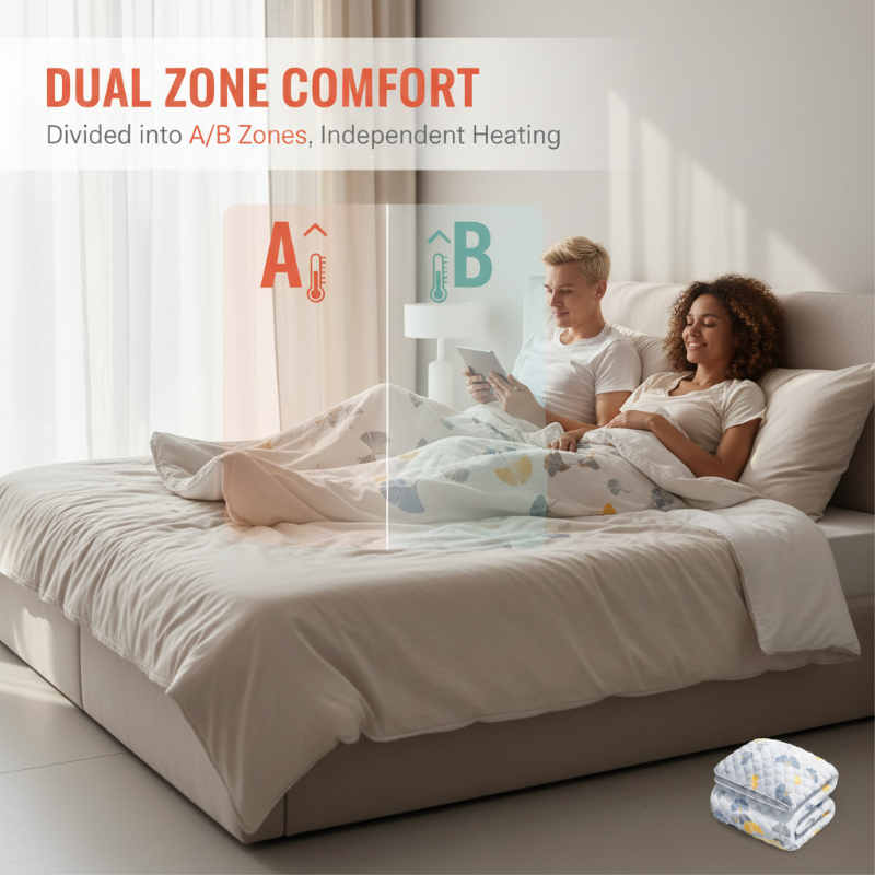 🥳2026 HOT SALE🥳💞50K+ SOLD! 🛏️🔥 50% OFF! Smart Temperature-Control Heated Mattress Pad – dual-zone control, rapid even heat, overheat protection & waterproof. Cosy, safe nights for two! 🛡️💚