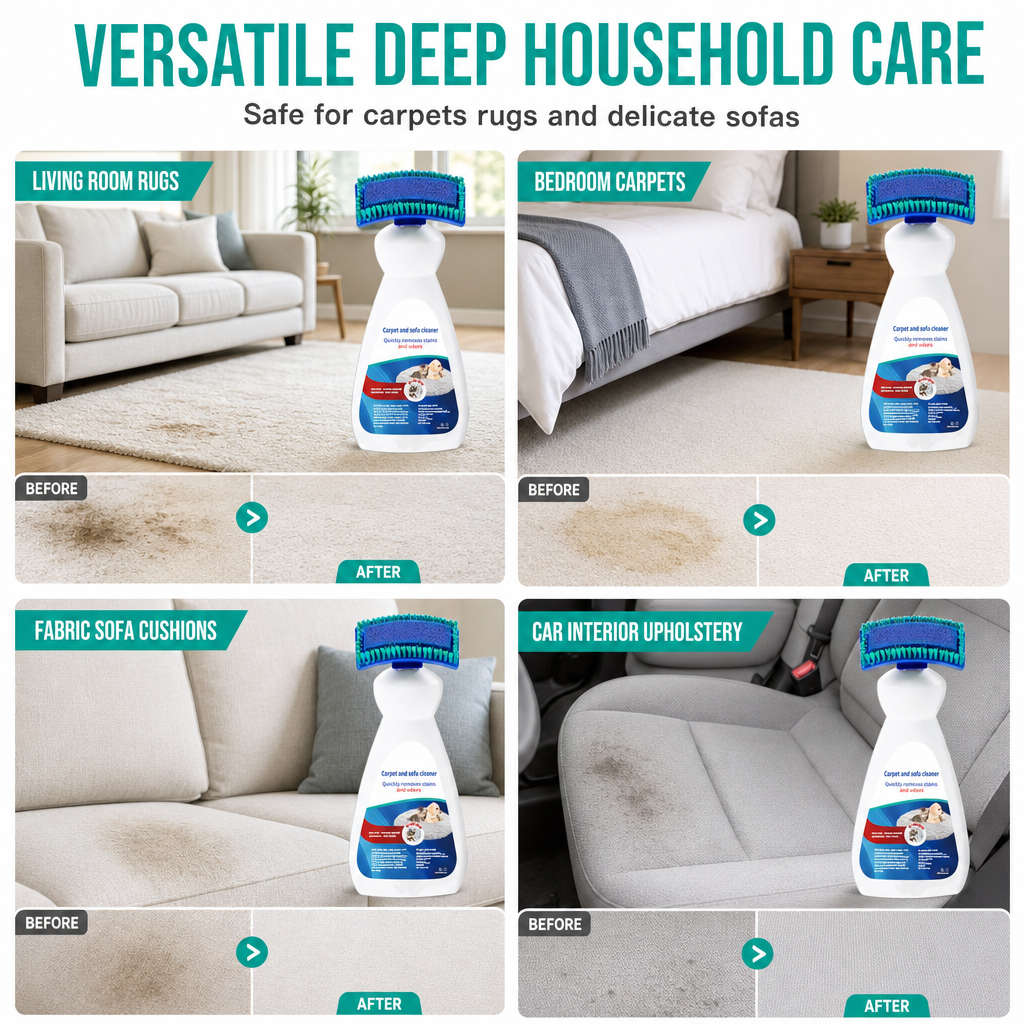 🥳2026 HOT SALE🥳💞50K+ SOLD! 🧽🛋️ 50% OFF! Waterless Fabric and Carpet Cleaner – no-rinse foam deep cleans rugs & sofas, removes stains & odours. Dual-action brush, just squeeze, scrub & wipe! ✨✅