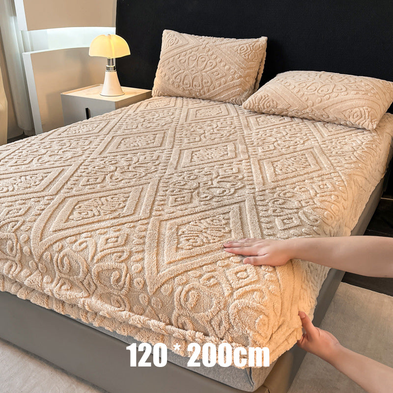 🥳2026 HOT SALE🥳💞50K+ SOLD! 🛏️☁️ 50% OFF! 360° Stretch Plush Knit Fitted Sheet – instant warmth, secure all-around elastic, deep pocket fits up to 30cm. Snug, soft & low-shedding! ✨✅