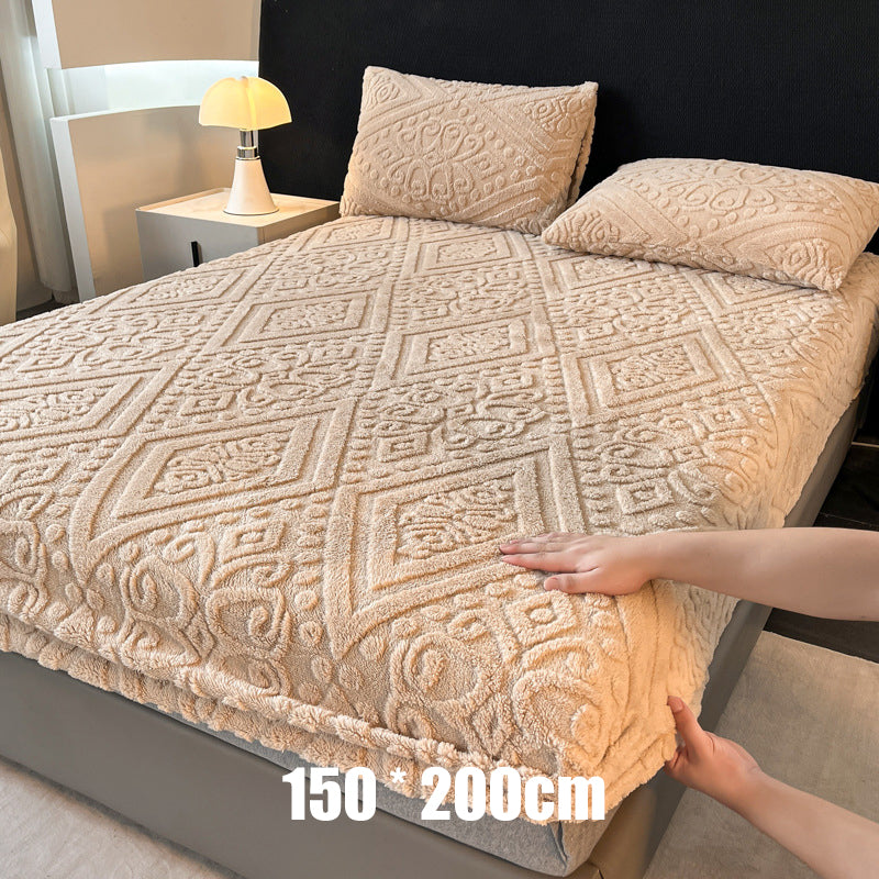🥳2026 HOT SALE🥳💞50K+ SOLD! 🛏️☁️ 50% OFF! 360° Stretch Plush Knit Fitted Sheet – instant warmth, secure all-around elastic, deep pocket fits up to 30cm. Snug, soft & low-shedding! ✨✅