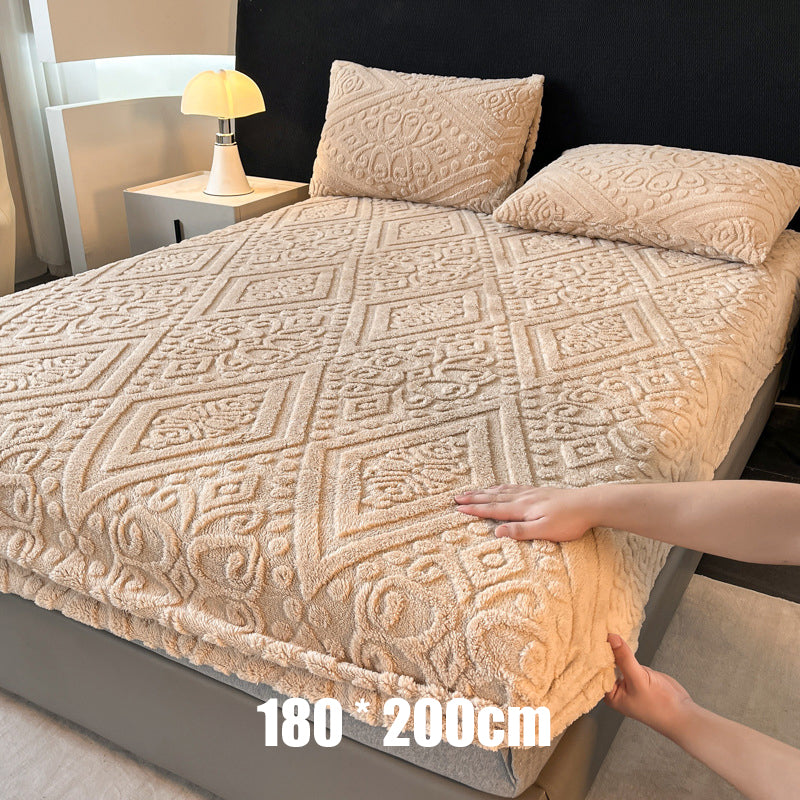 🥳2026 HOT SALE🥳💞50K+ SOLD! 🛏️☁️ 50% OFF! 360° Stretch Plush Knit Fitted Sheet – instant warmth, secure all-around elastic, deep pocket fits up to 30cm. Snug, soft & low-shedding! ✨✅