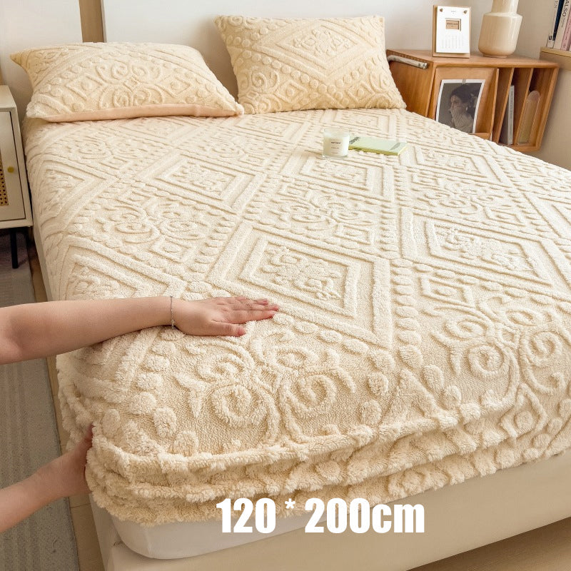 🥳2026 HOT SALE🥳💞50K+ SOLD! 🛏️☁️ 50% OFF! 360° Stretch Plush Knit Fitted Sheet – instant warmth, secure all-around elastic, deep pocket fits up to 30cm. Snug, soft & low-shedding! ✨✅