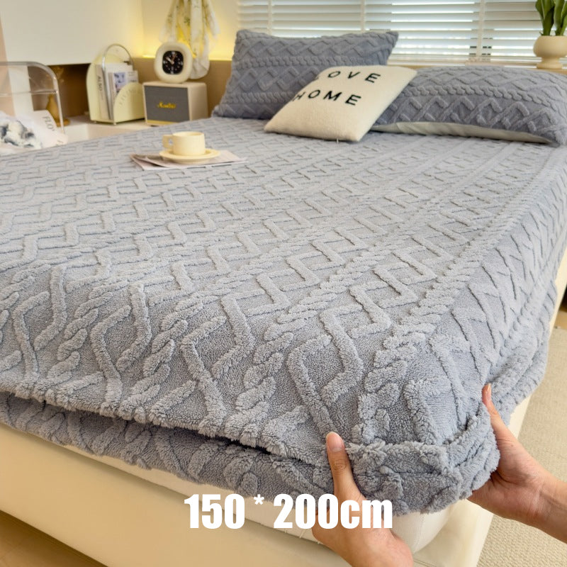 🥳2026 HOT SALE🥳💞50K+ SOLD! 🛏️☁️ 50% OFF! 360° Stretch Plush Knit Fitted Sheet – instant warmth, secure all-around elastic, deep pocket fits up to 30cm. Snug, soft & low-shedding! ✨✅