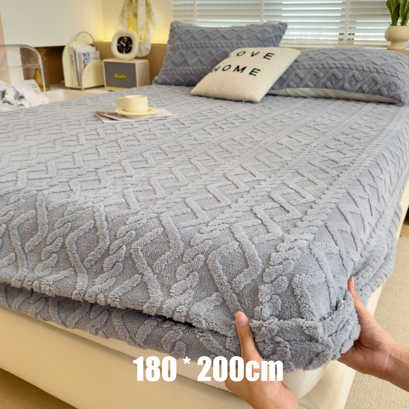 🥳2026 HOT SALE🥳💞50K+ SOLD! 🛏️☁️ 50% OFF! 360° Stretch Plush Knit Fitted Sheet – instant warmth, secure all-around elastic, deep pocket fits up to 30cm. Snug, soft & low-shedding! ✨✅