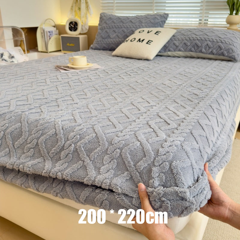🥳2026 HOT SALE🥳💞50K+ SOLD! 🛏️☁️ 50% OFF! 360° Stretch Plush Knit Fitted Sheet – instant warmth, secure all-around elastic, deep pocket fits up to 30cm. Snug, soft & low-shedding! ✨✅