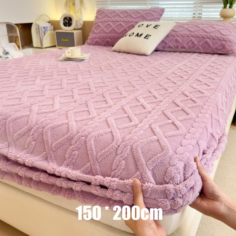 🥳2026 HOT SALE🥳💞50K+ SOLD! 🛏️☁️ 50% OFF! 360° Stretch Plush Knit Fitted Sheet – instant warmth, secure all-around elastic, deep pocket fits up to 30cm. Snug, soft & low-shedding! ✨✅