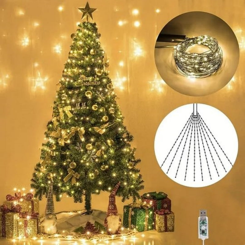 🥳2026 HOT SALE🥳💞50K+ SOLD! 🎄✨ 50% OFF! Christmas LED Firefly Twinkle Bunch Lights – flexible copper wire, USB powered, IP65 waterproof. Warm/RGB glow for indoor & outdoor magic! 🔋💚