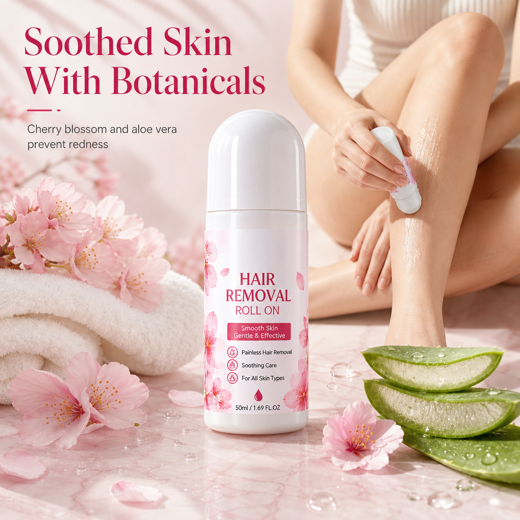 🥳2026 HOT SALE🥳💞50K+ SOLD! 🍒✨ 50% OFF! Gentle Roll-On Body Hair Removal – soothing cherry blossom, precise rollerball, gentle on sensitive skin. Smooth & painless! 🛡️💚