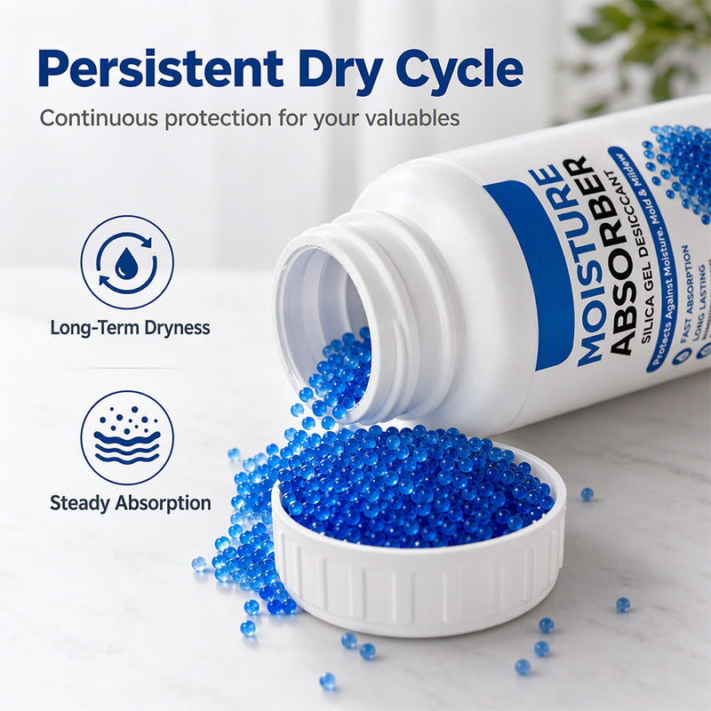 🥳2026 HOT SALE🥳💞50K+ SOLD! 💧🛡️ 50% OFF! Silica Moisture Absorber Beads – rapid moisture capture, odorless & safe. 100g compact bottle for closets, electronics & storage! 🏠✅
