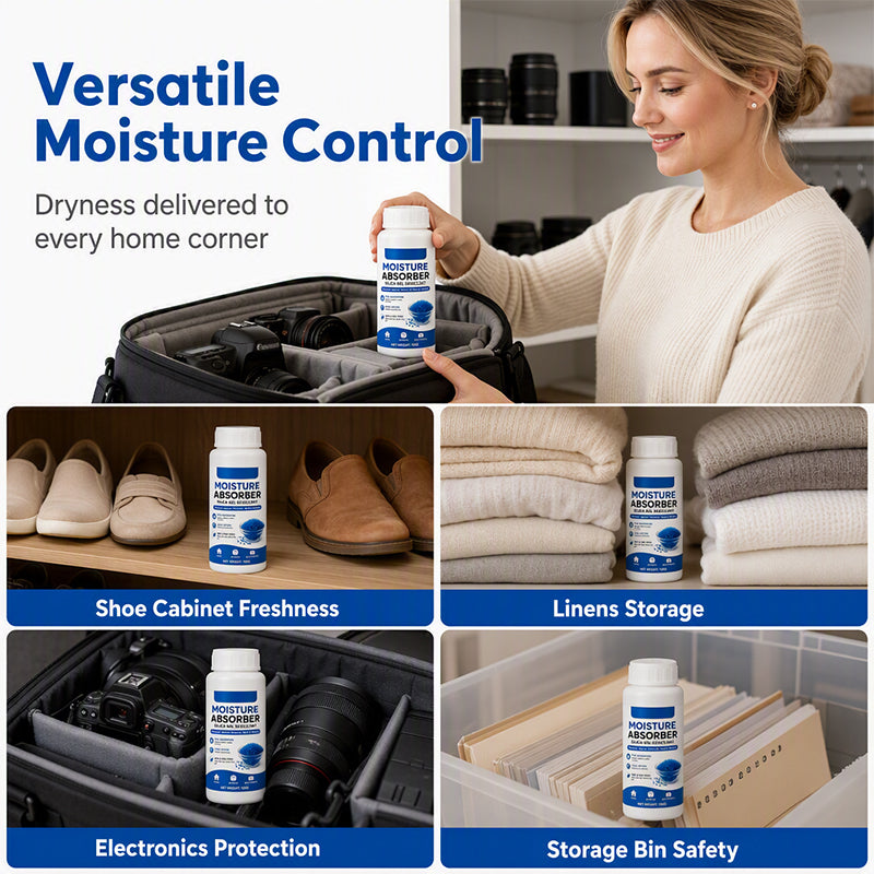 🥳2026 HOT SALE🥳💞50K+ SOLD! 💧🛡️ 50% OFF! Silica Moisture Absorber Beads – rapid moisture capture, odorless & safe. 100g compact bottle for closets, electronics & storage! 🏠✅