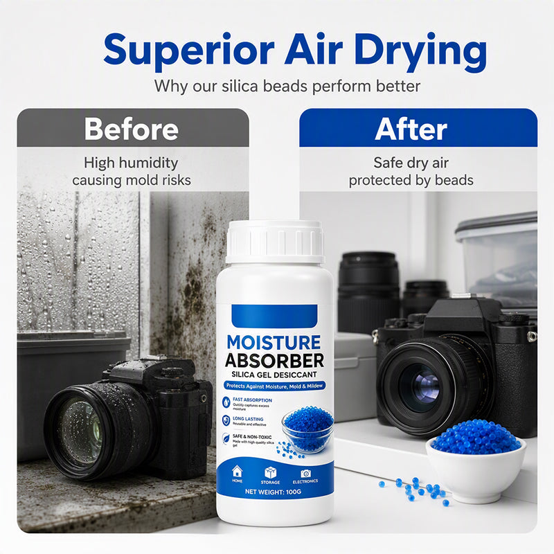 🥳2026 HOT SALE🥳💞50K+ SOLD! 💧🛡️ 50% OFF! Silica Moisture Absorber Beads – rapid moisture capture, odorless & safe. 100g compact bottle for closets, electronics & storage! 🏠✅